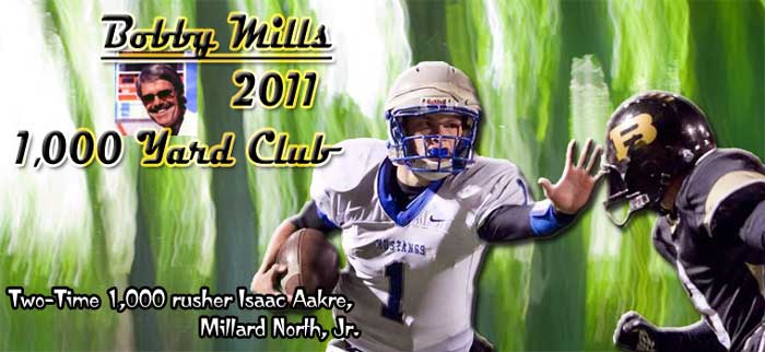 Bobby Mills 1,000-yard_Club_2011 Poster, featuring Isaac Aakre