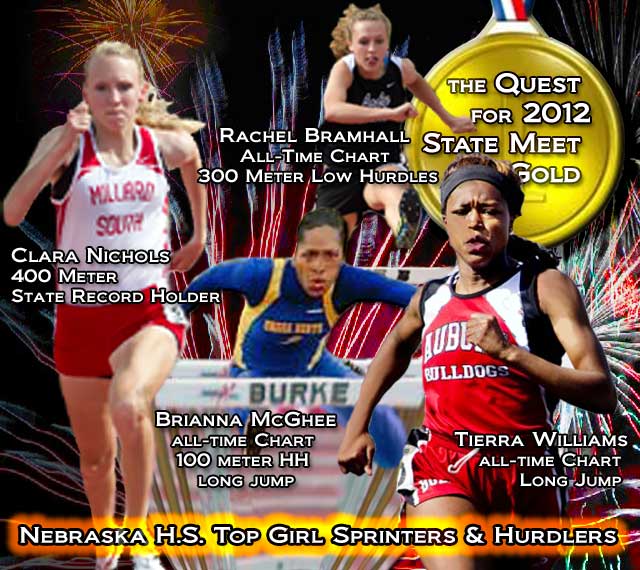 2012 Nebrskas State Track Meet Top Girls Sprinters and Hurdlers Poster 
