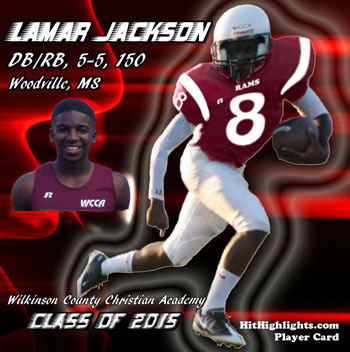 Lamar Jackson Football Player Card Poster Class of 2015