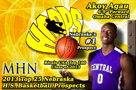 MHN Top-25-Nebraska Basketball Prospects 2013 Poster image featuring Akoy Agau